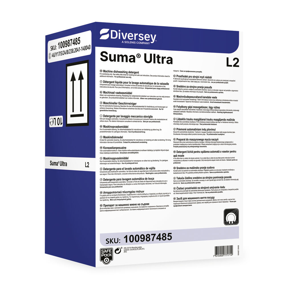 Suma Ultra L2 10L - Detergente lavavajillas para aguas blandas/medias