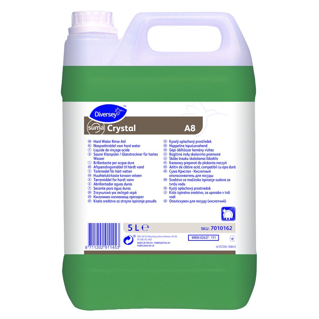 Suma Crystal A8 2x5L - Aditiv de clătire acid, compatibil cu apa dură
