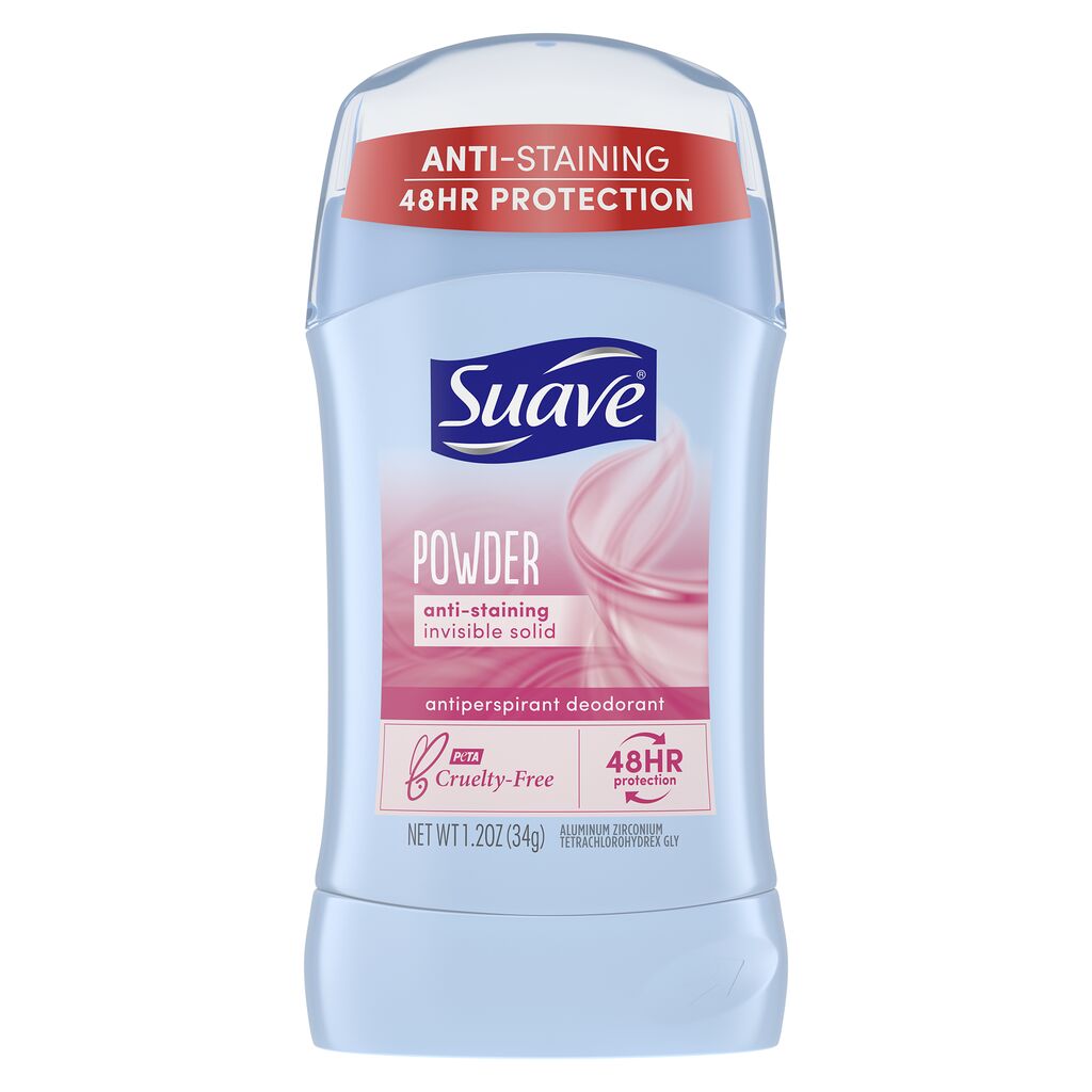 Suave® Anti-Perspirant Invisible Solid - Powder Scent, 1.2oz, 12/CT - Powder