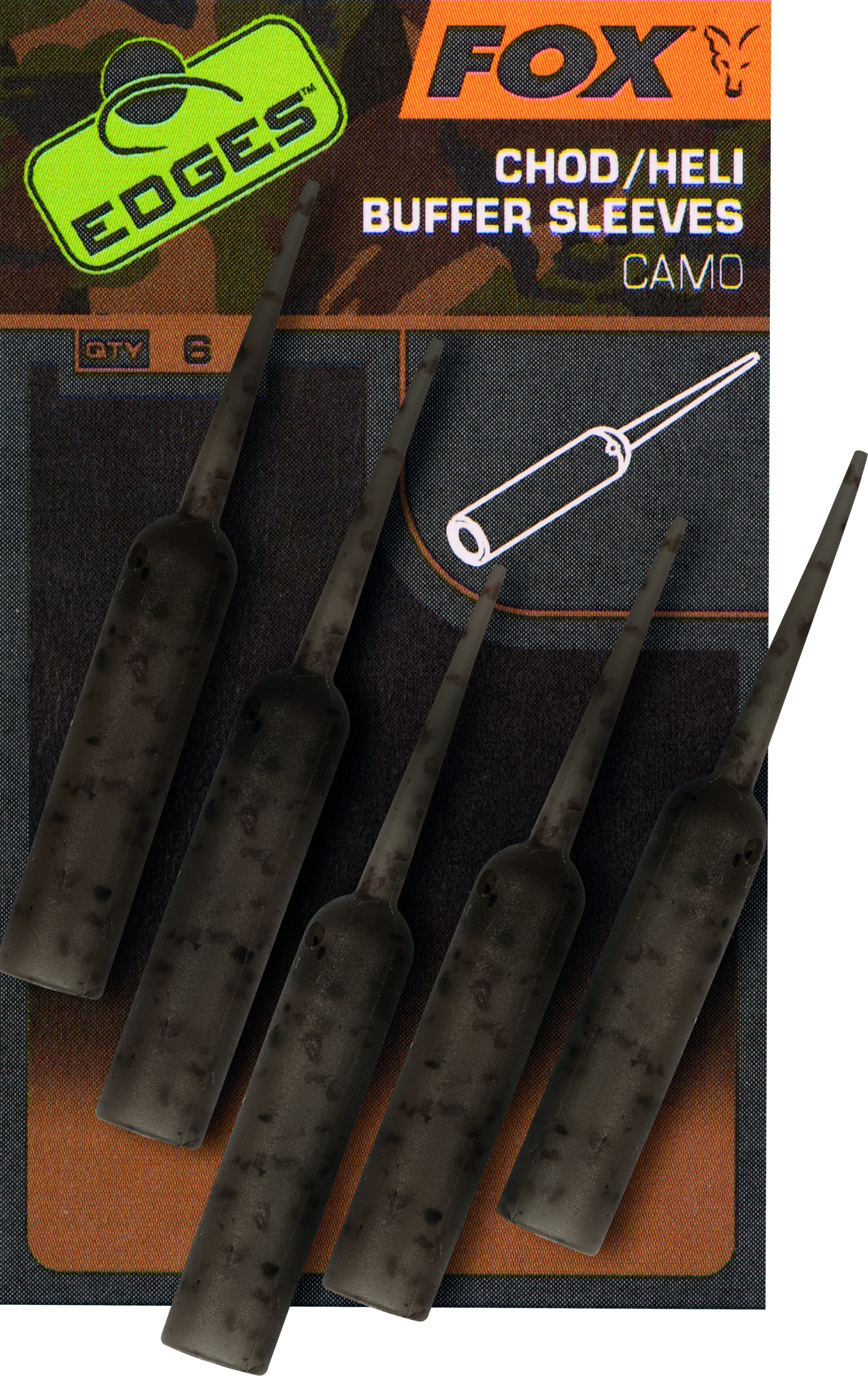 FOX Edges Camo Naked Chod Heli Buffer Sleeves 6ks