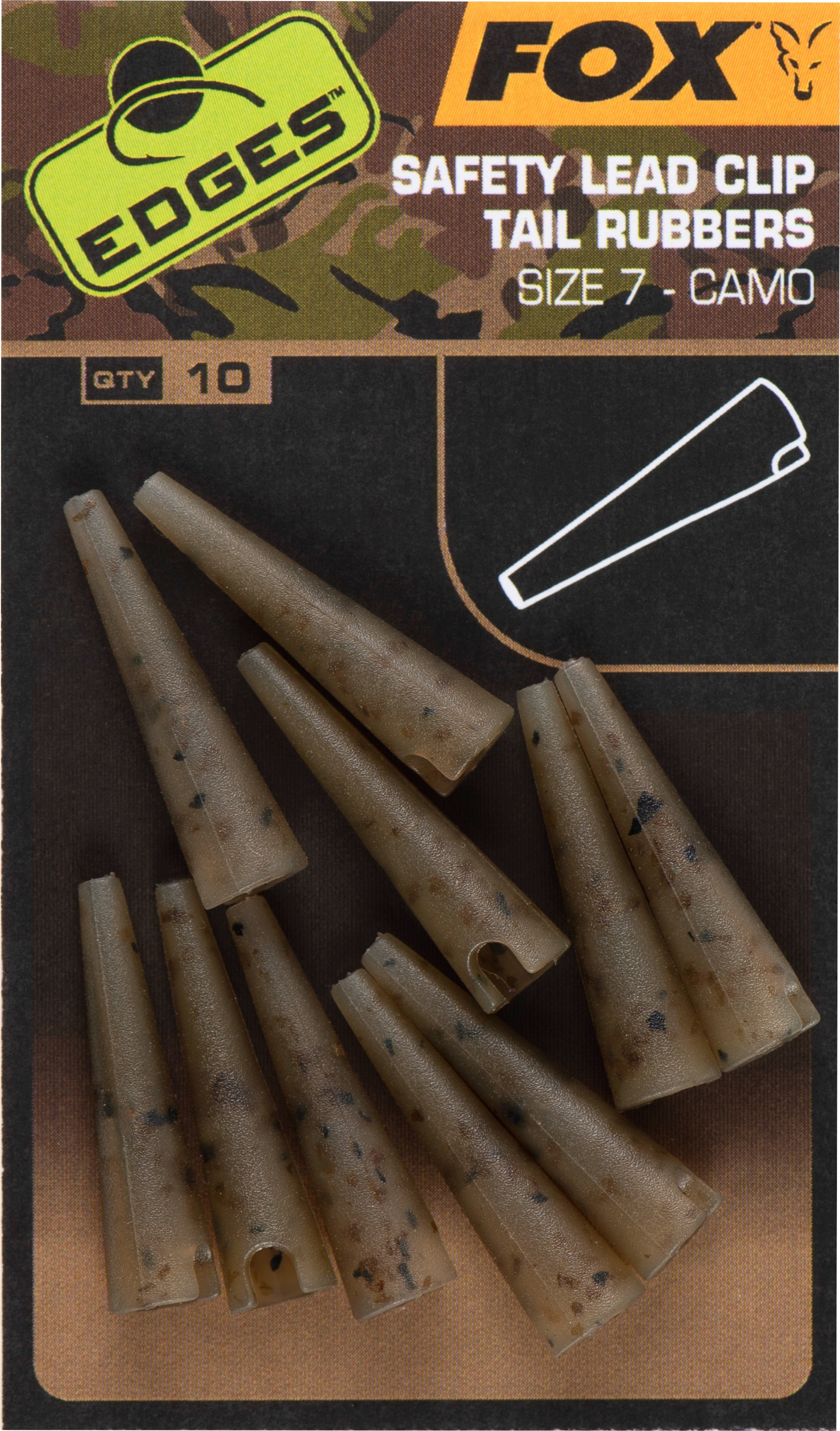 Edges Camo Size 7 Lead Clip Tail Rubbers
