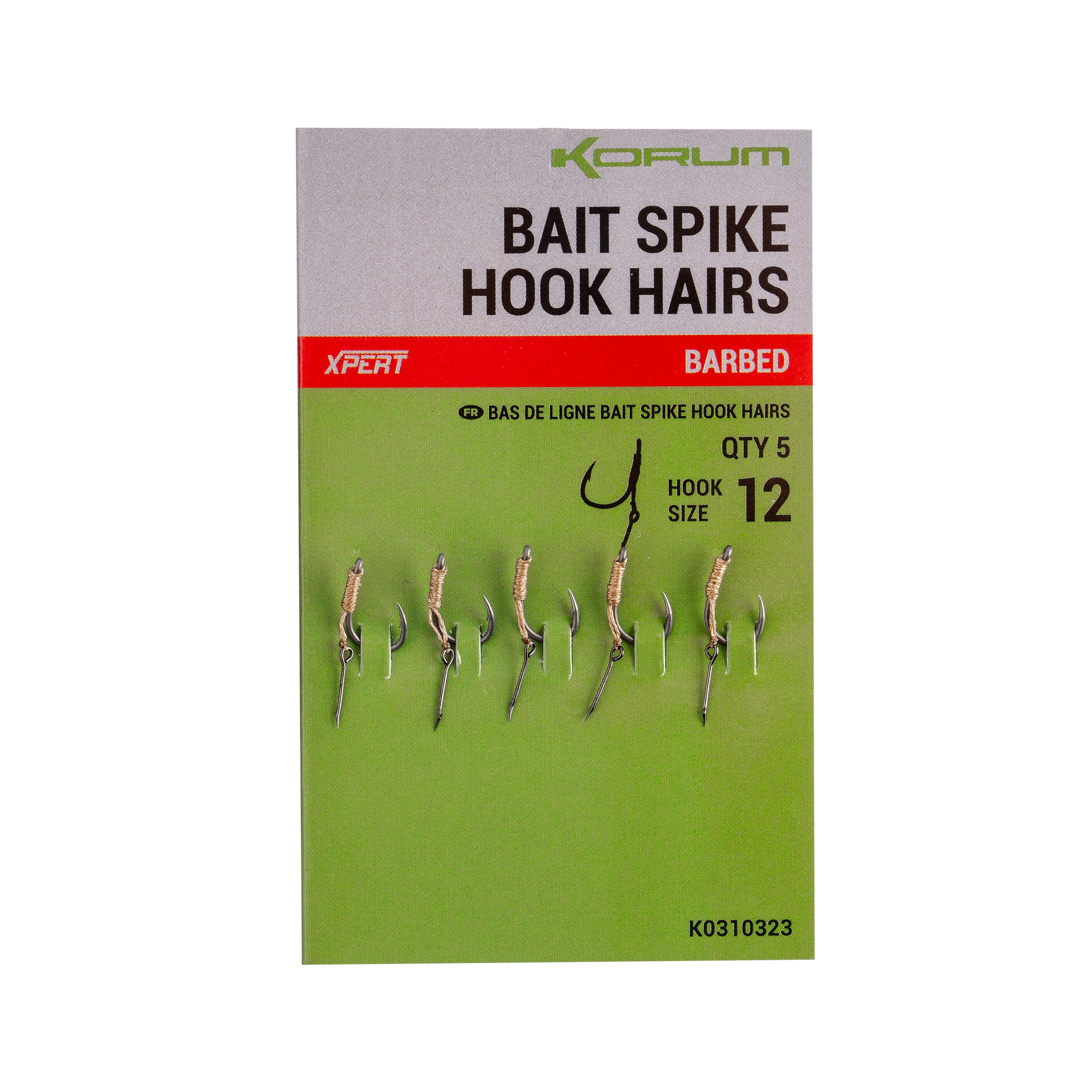 Bait Spike Hook Hairs Barbed 12