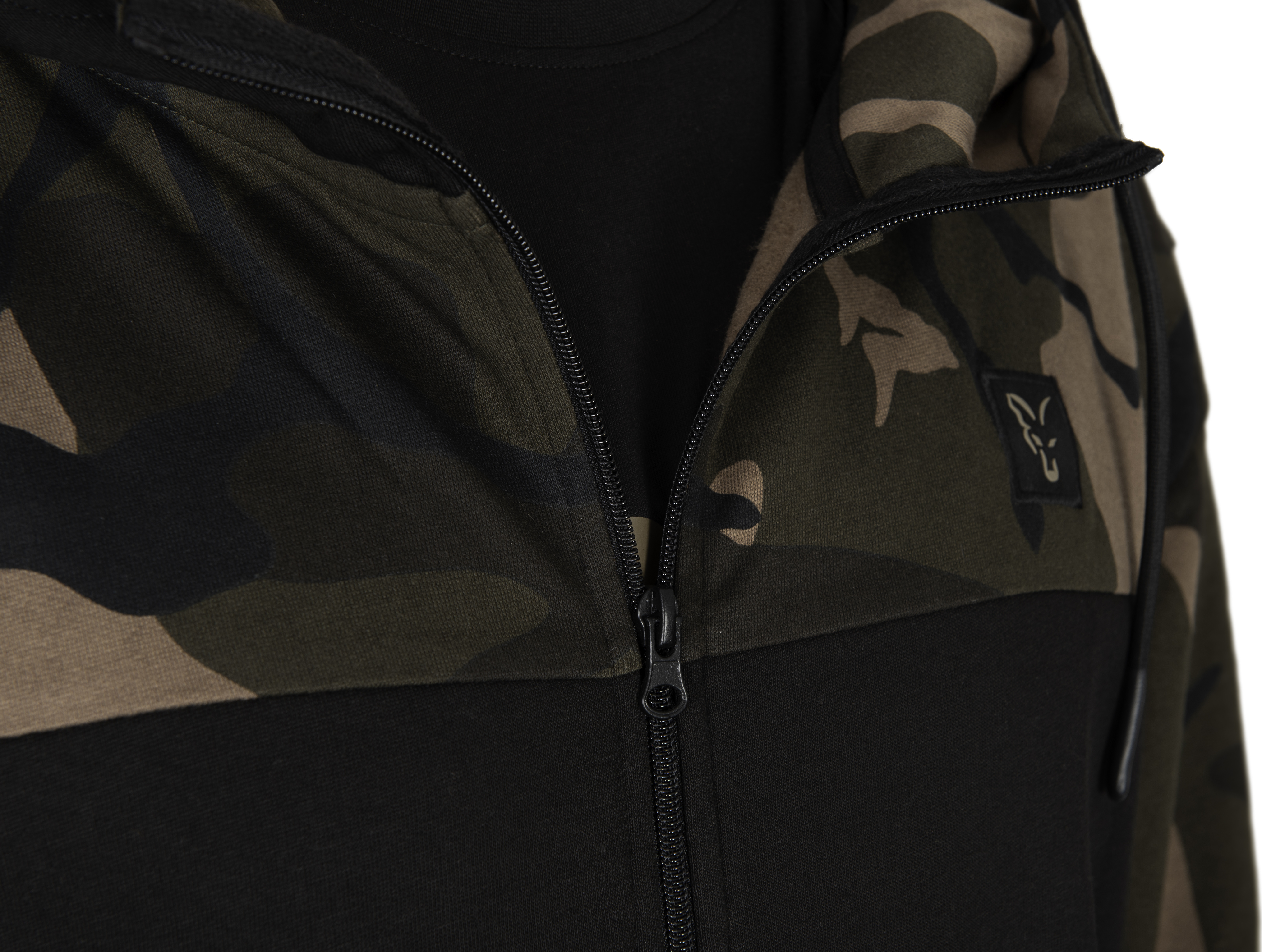 LW Black Camo Split Zip Hoody L