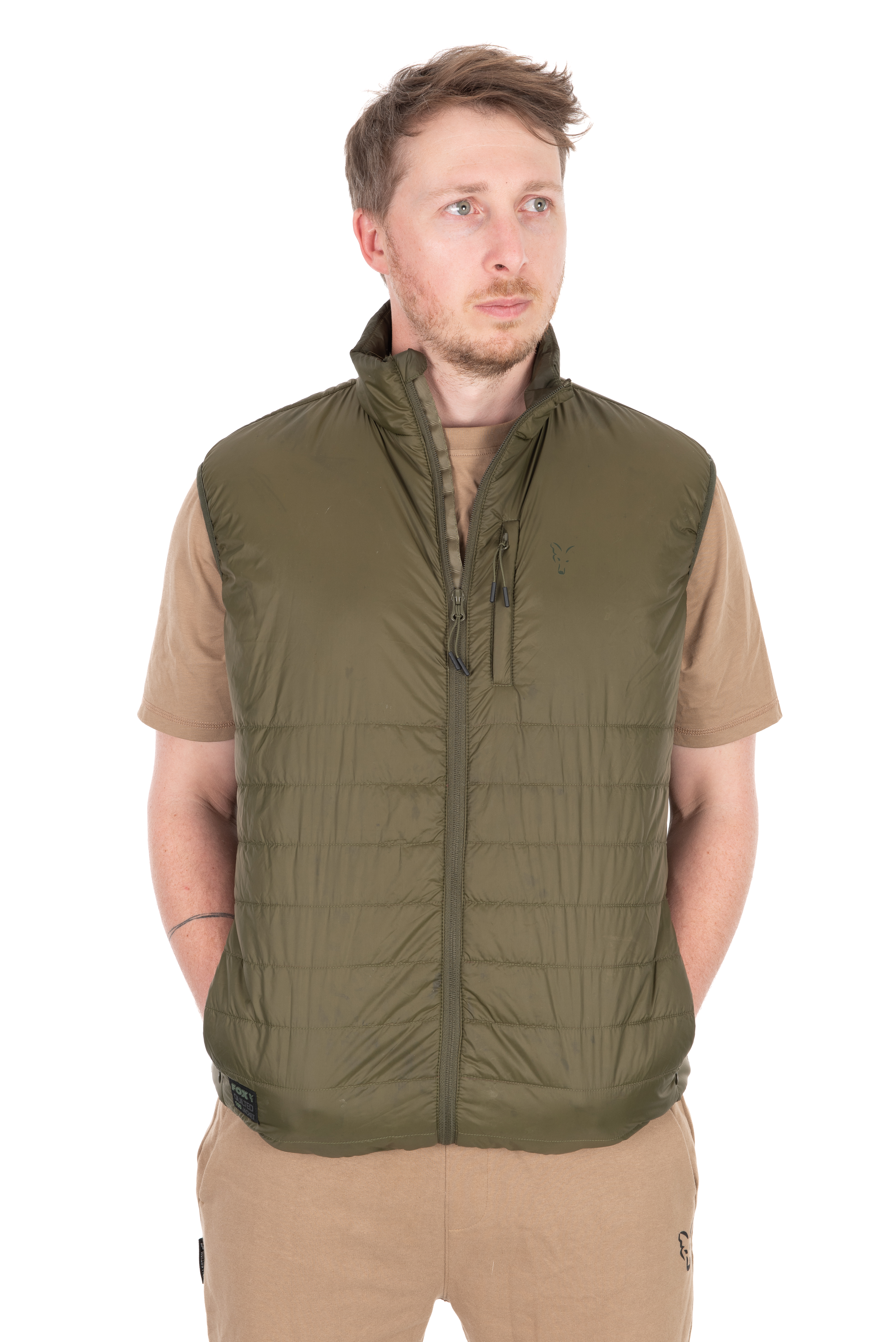 Olive Quilted 100 Gilet XL