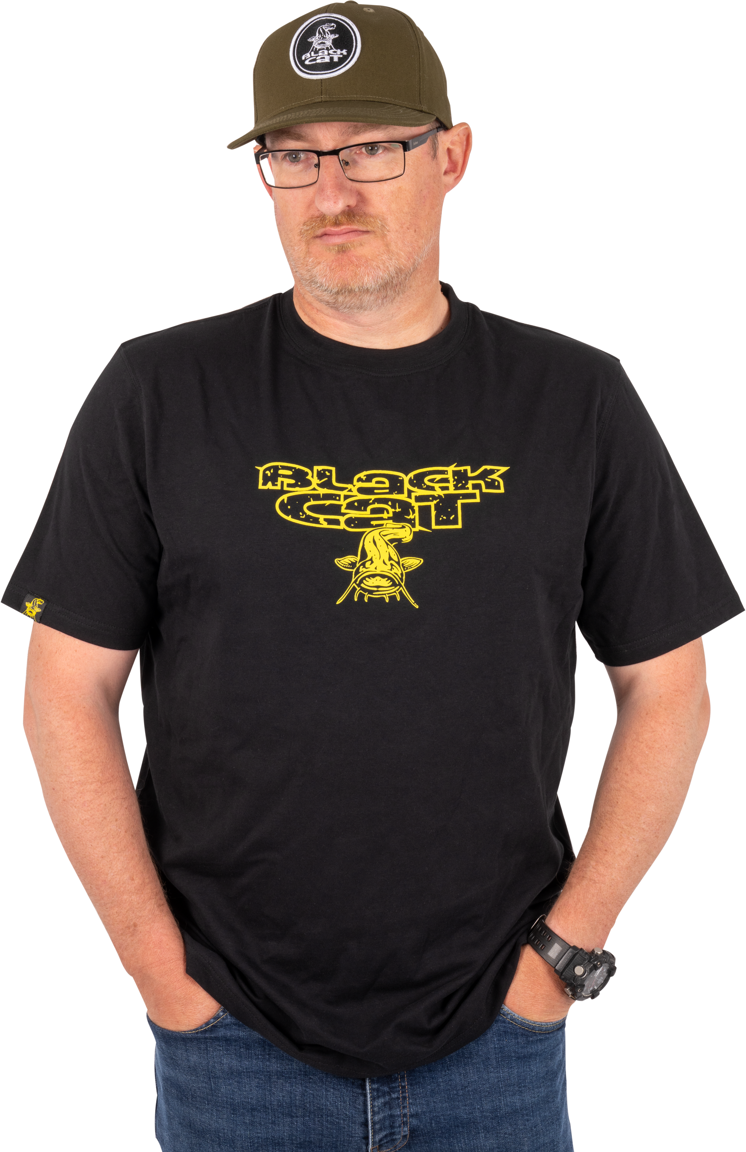 Distressed Logo Black Tee XXL