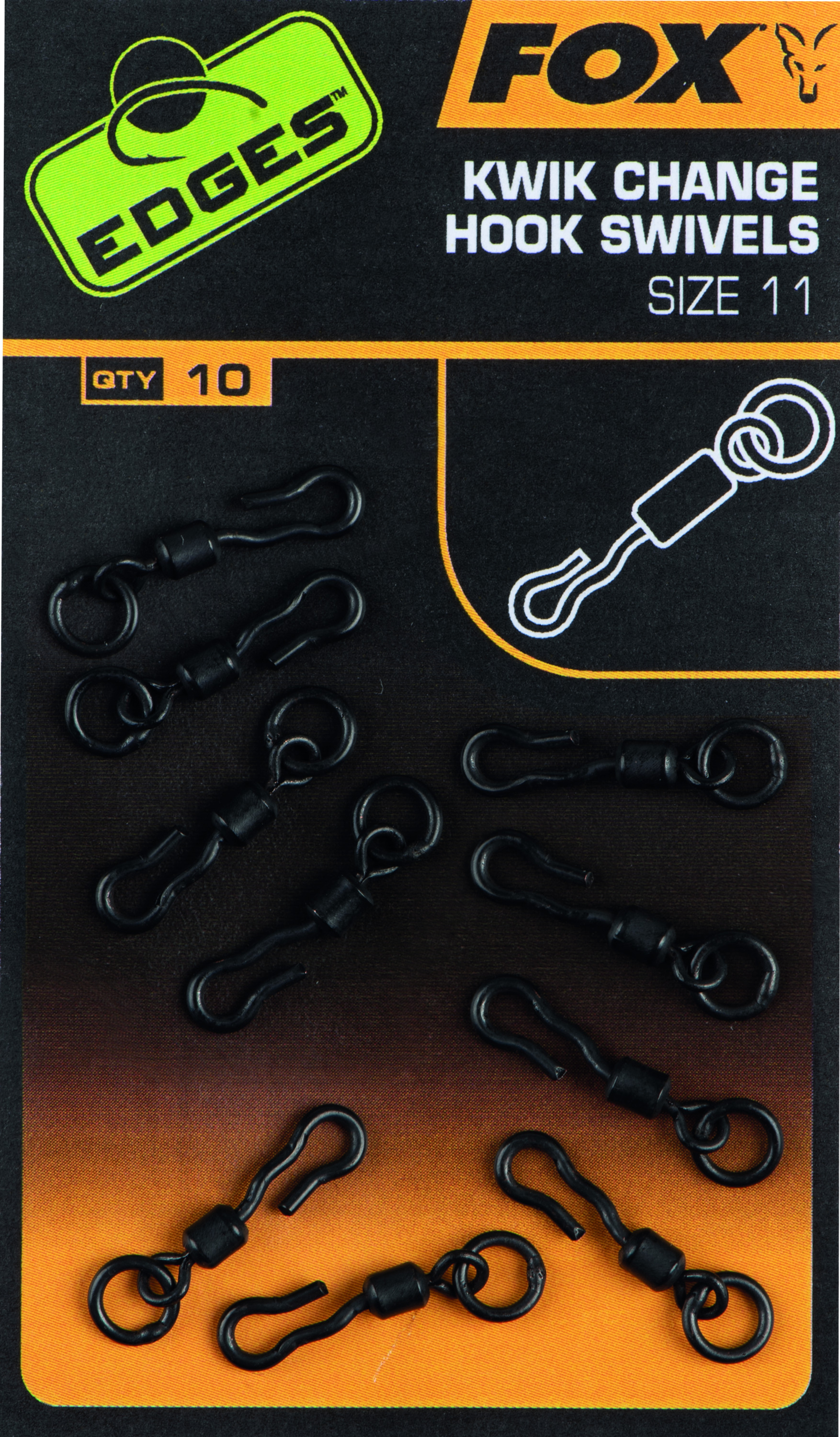 Edges Kwik Change Hook Swivels Size 11 /10pcs