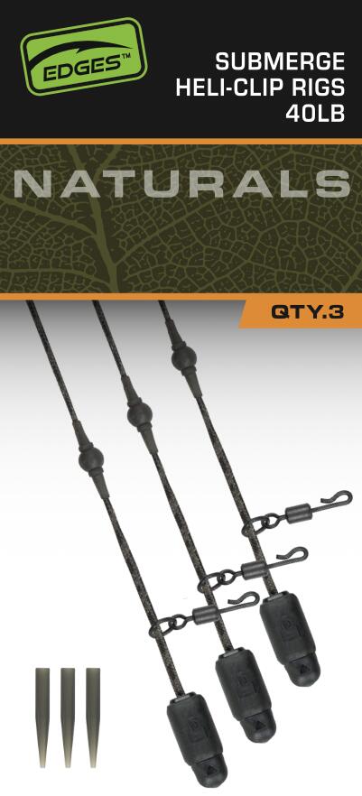 Edges Naturals Heli-Clip Rigs 40lb Submerge 3pcs