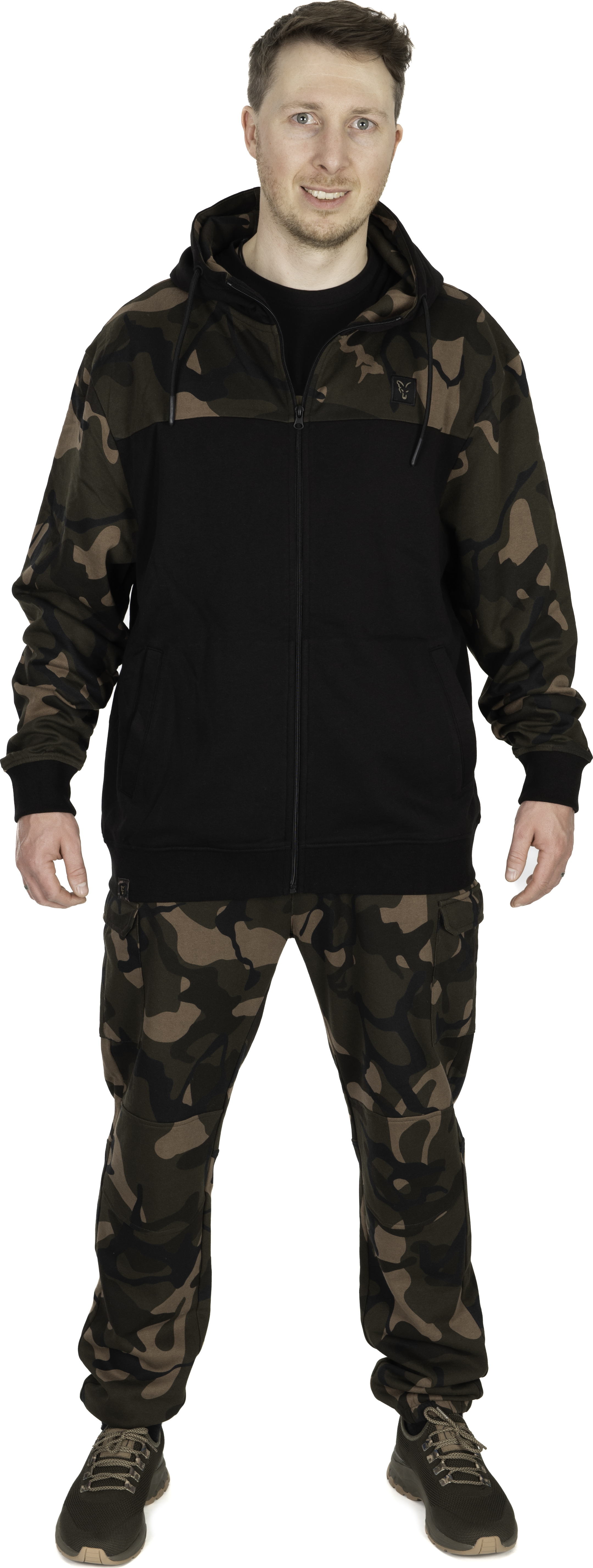 LW Black Camo Split Zip Hoody S