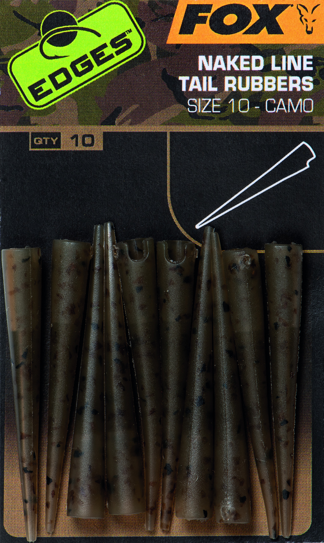 Edges Camo Naked Line Tail Rubbers Size 10 10pcs