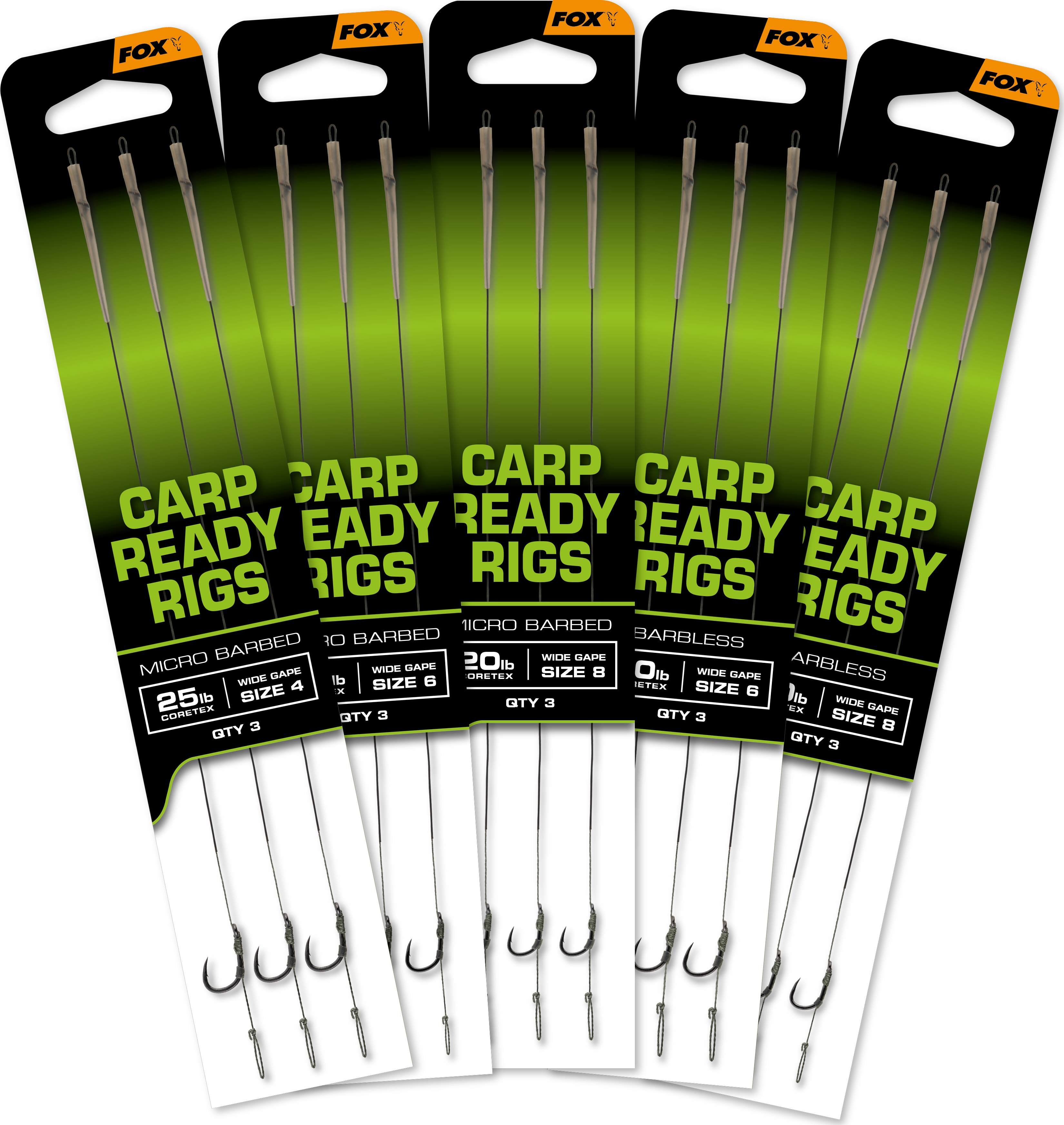 Carp Ready Rigs Wide Gape Size 4 25lb 3pcs