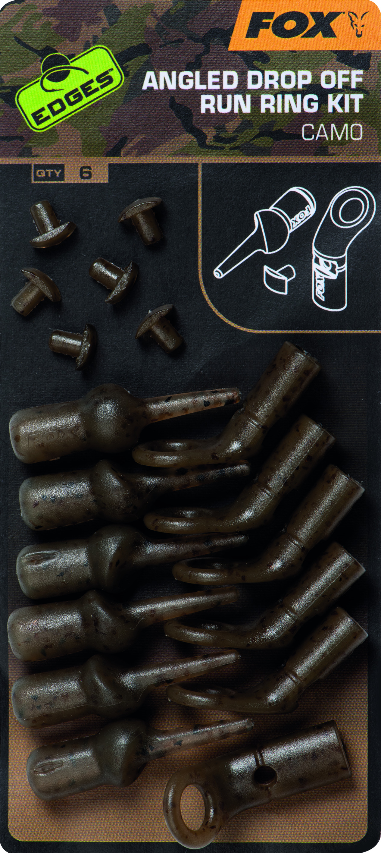 Edges Camo Angled Drop Off Run Rig Kit 6pcs