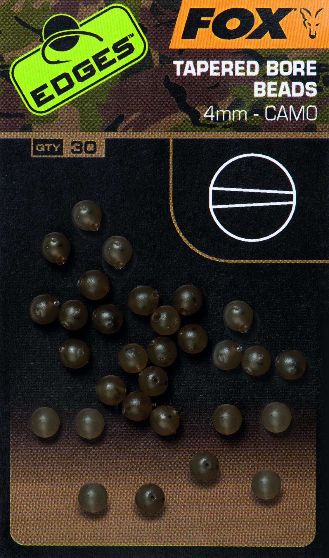Edges Camo Tapered Bore Bead 4mm 30pcs