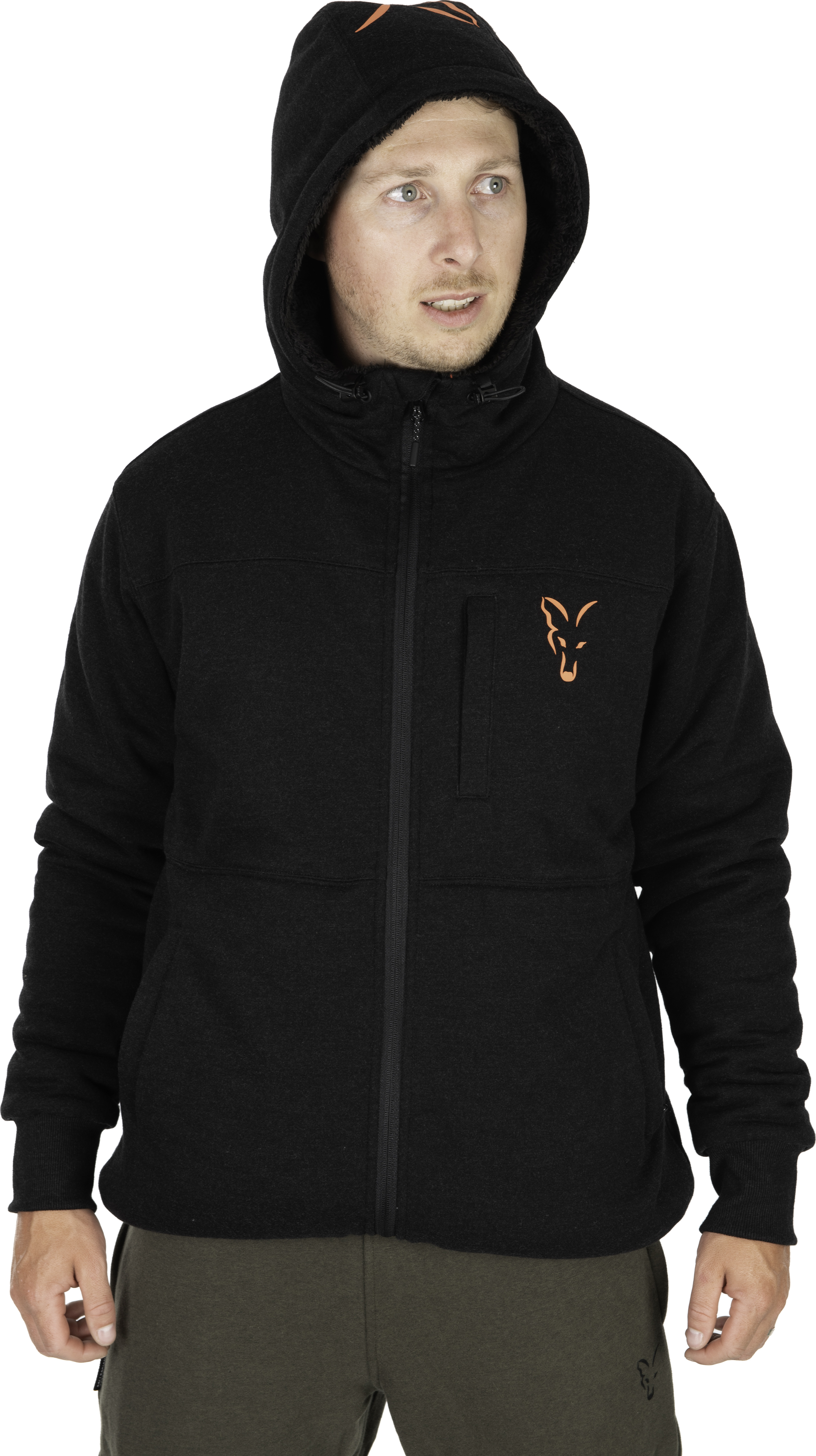 Collection Sherpa Hoody Black/Orange XL