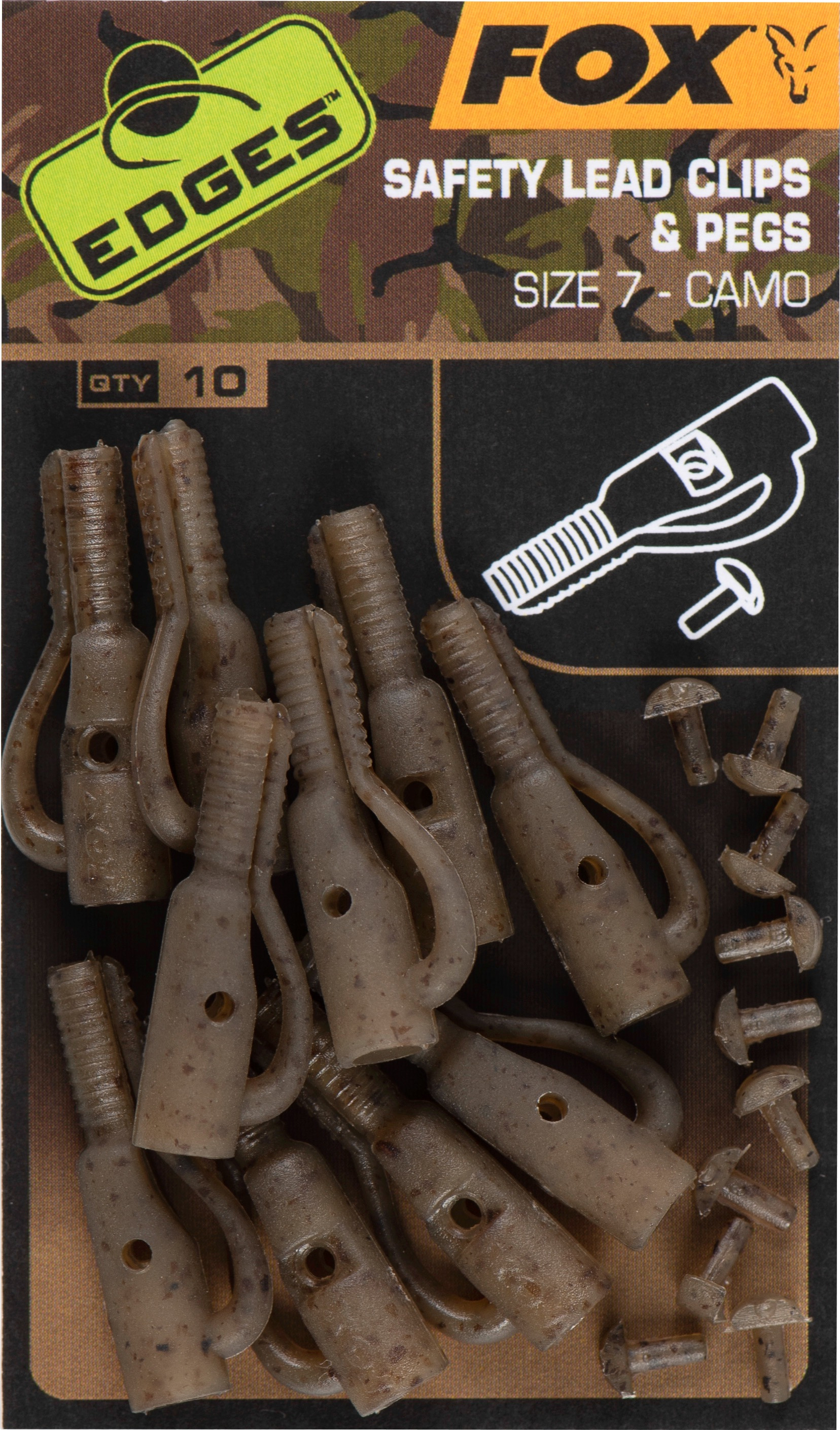 Edges Camo Size 7 Lead Clip + Pegs