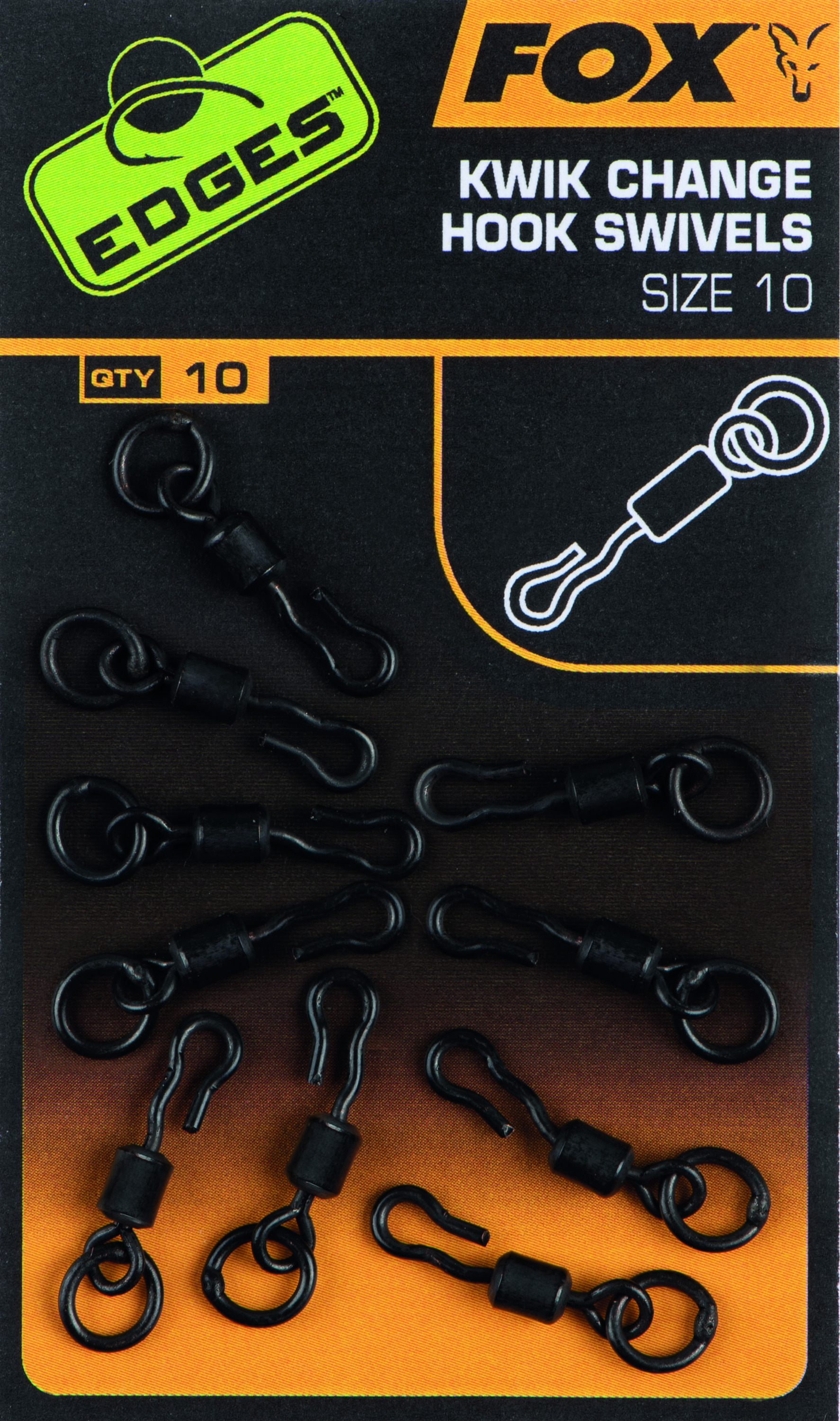 Edges Kwik Change Hook Swivels Size 10 /10pcs