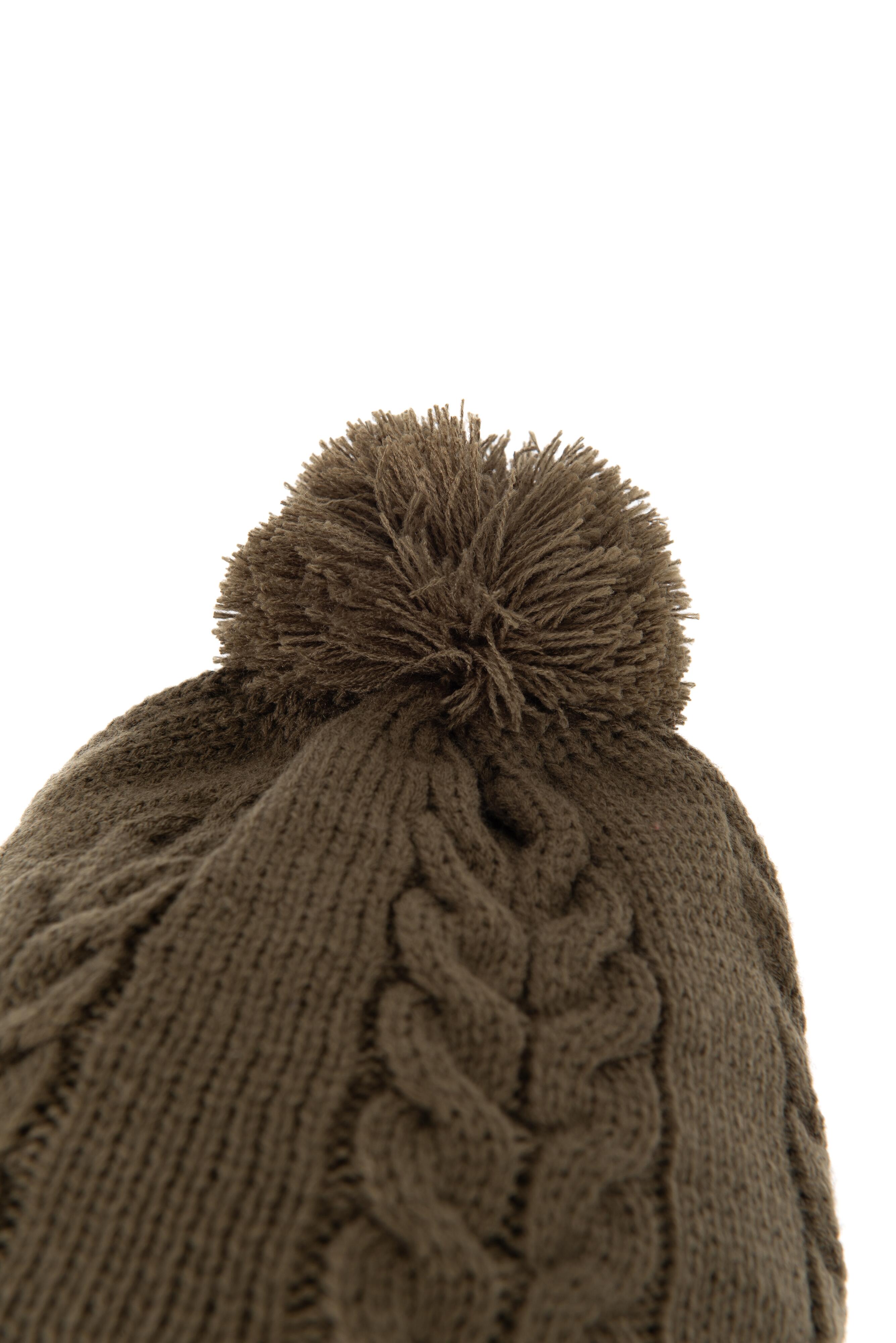 Khaki Knitted Bobble