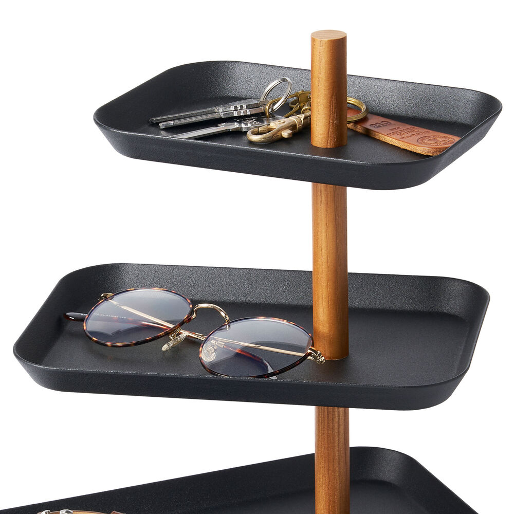 3-Tiered Accessory Stand with Rotatable Trays : Compact, Stylish Design