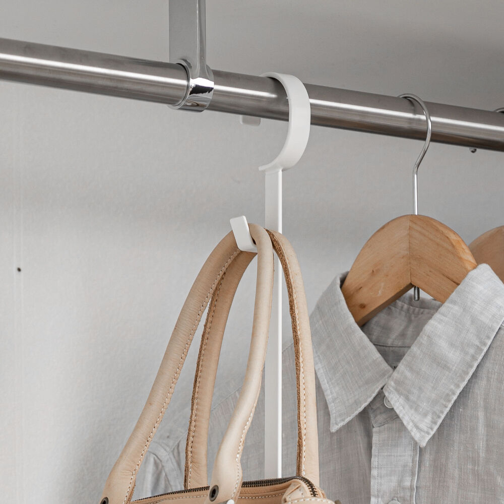 2-Tiered Extendable Closet Rack : Practical Side Hooks
