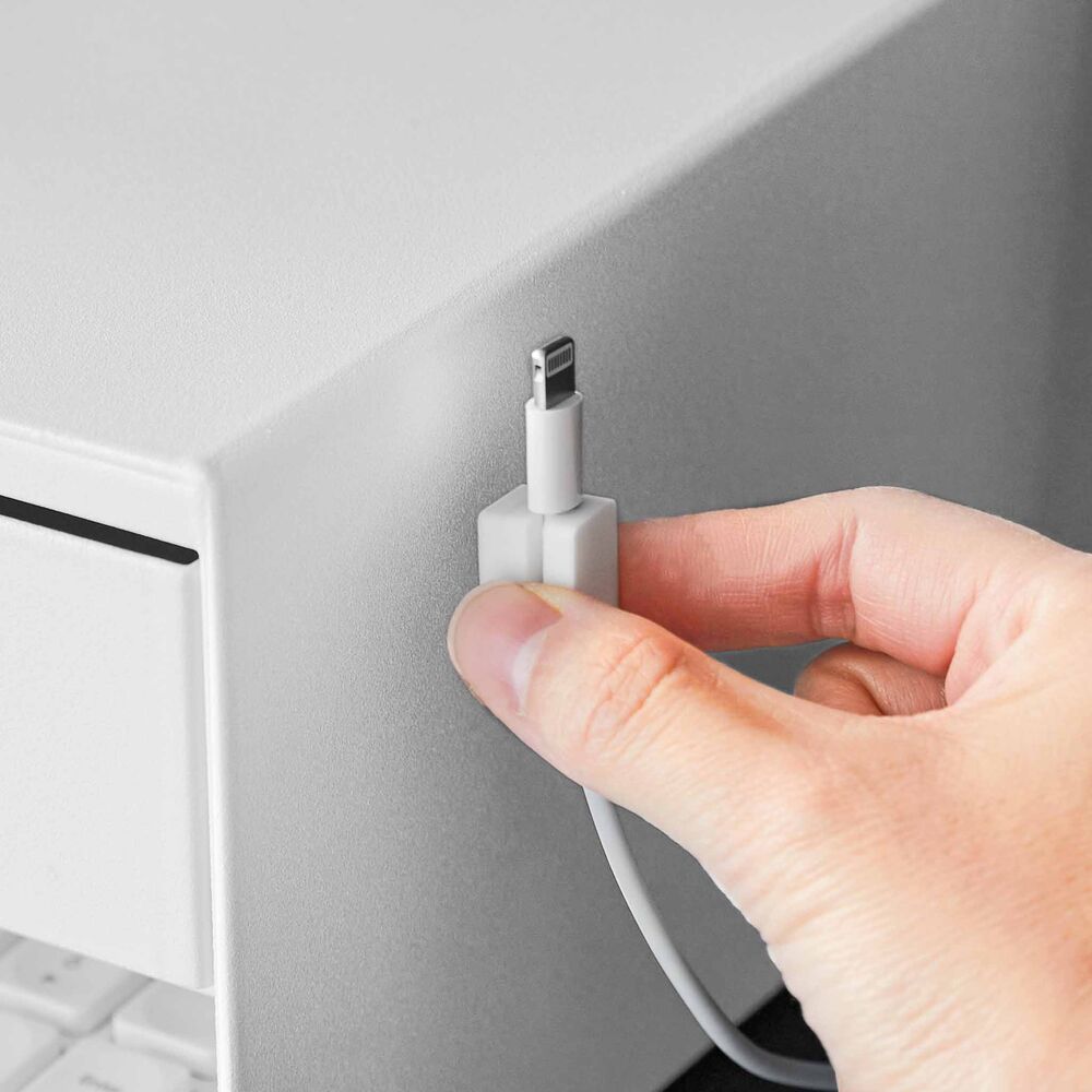 Monitor Stand with Drawer : Cable Holders Included