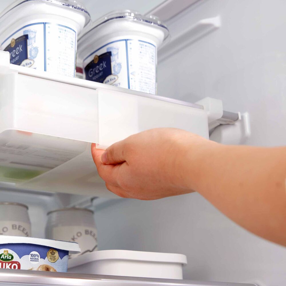 Extendable Under-Shelf Fridge Tray : Built-In Grip for Quick Access