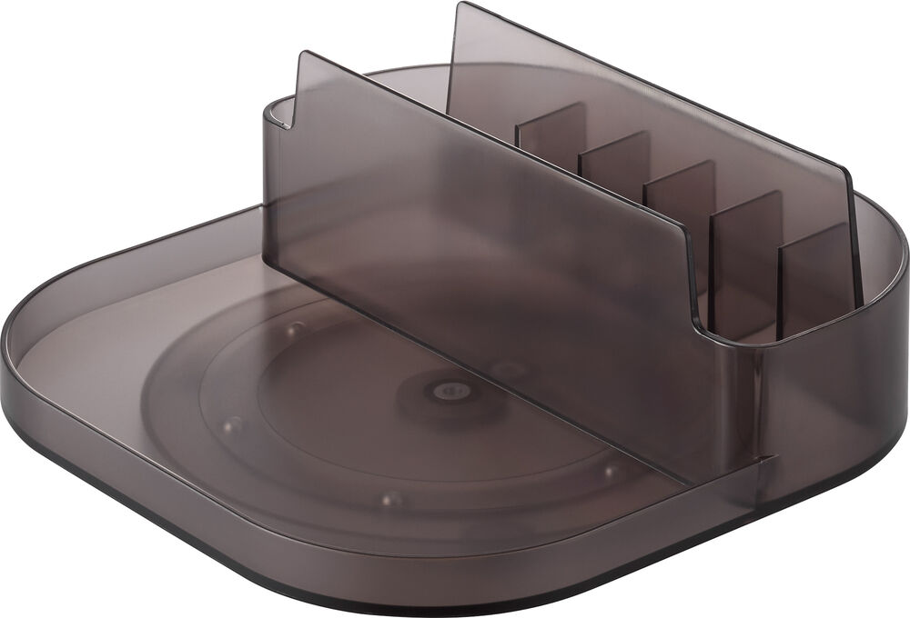 Slim Rotating Storage Tray with Compartments : Compartments for Easy Organization