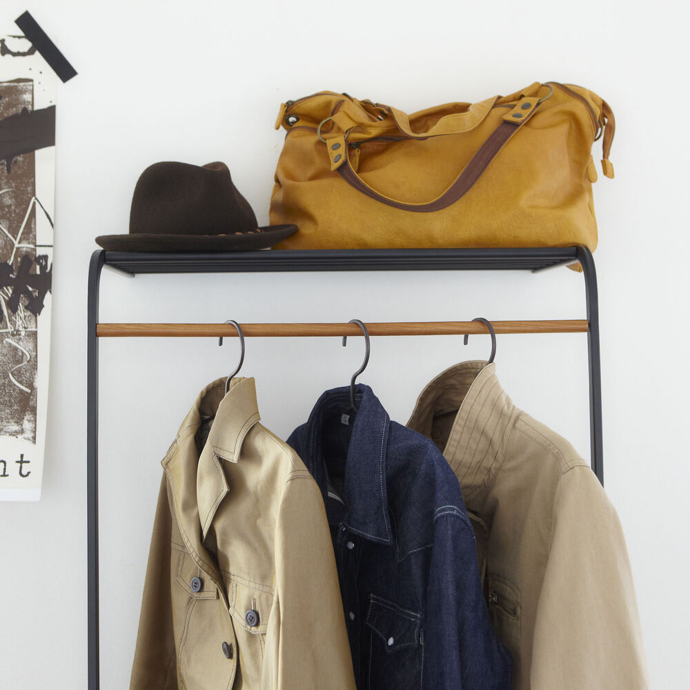Leaning Coat Rack with Shelf : Flexible Use Without Installation