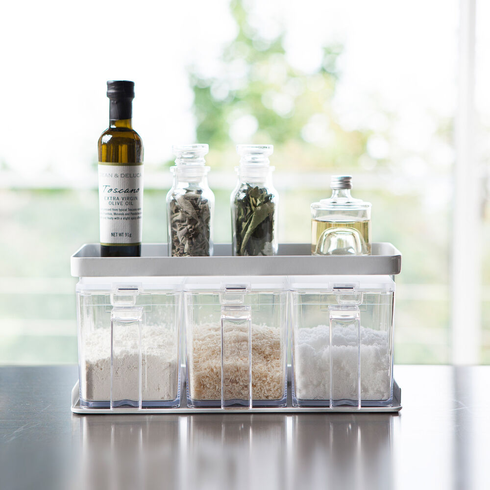 Seasoning Boxes (Set of 3) & Rack : Extra Storage Shelf