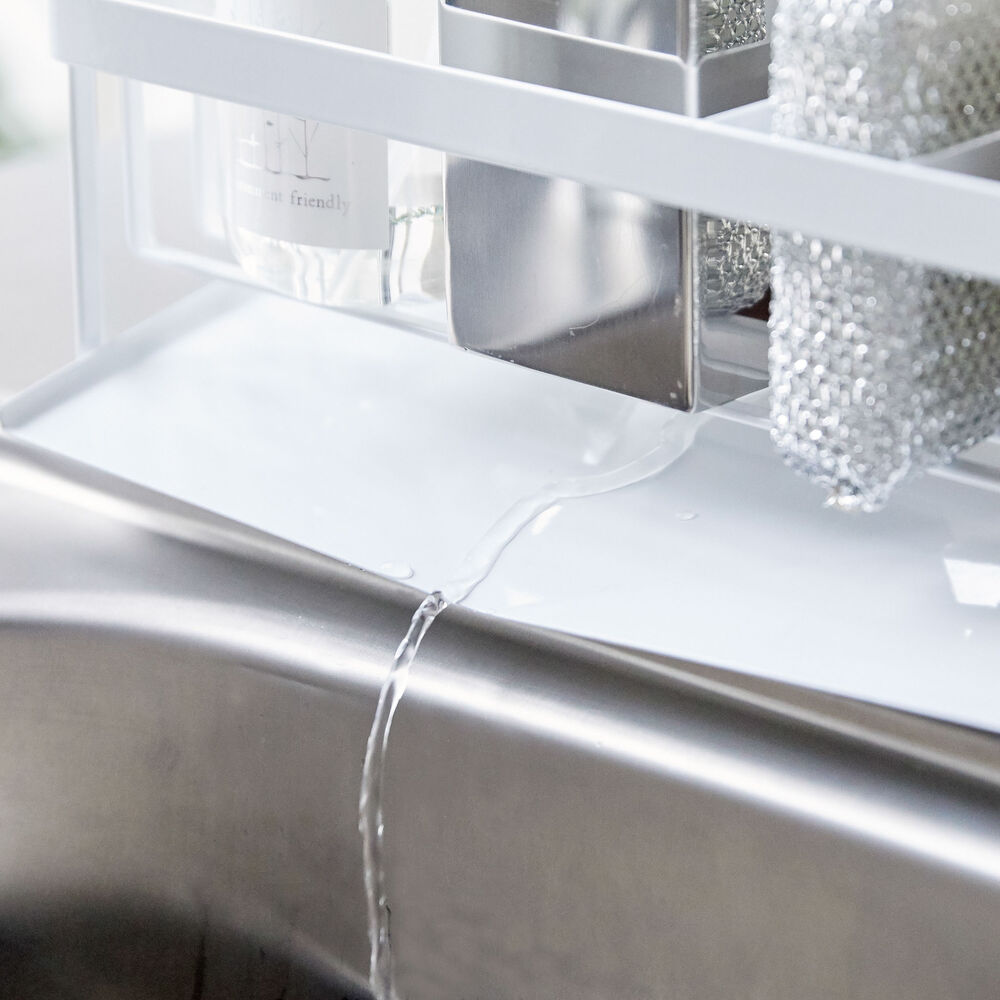 Sponge & Bottle Holder with Drainer : Practical Drainboard Surface