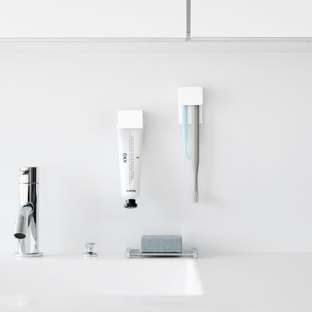 Film Hook Toothbrush & Toothpaste Holder (Set of 2) : Floating Storage