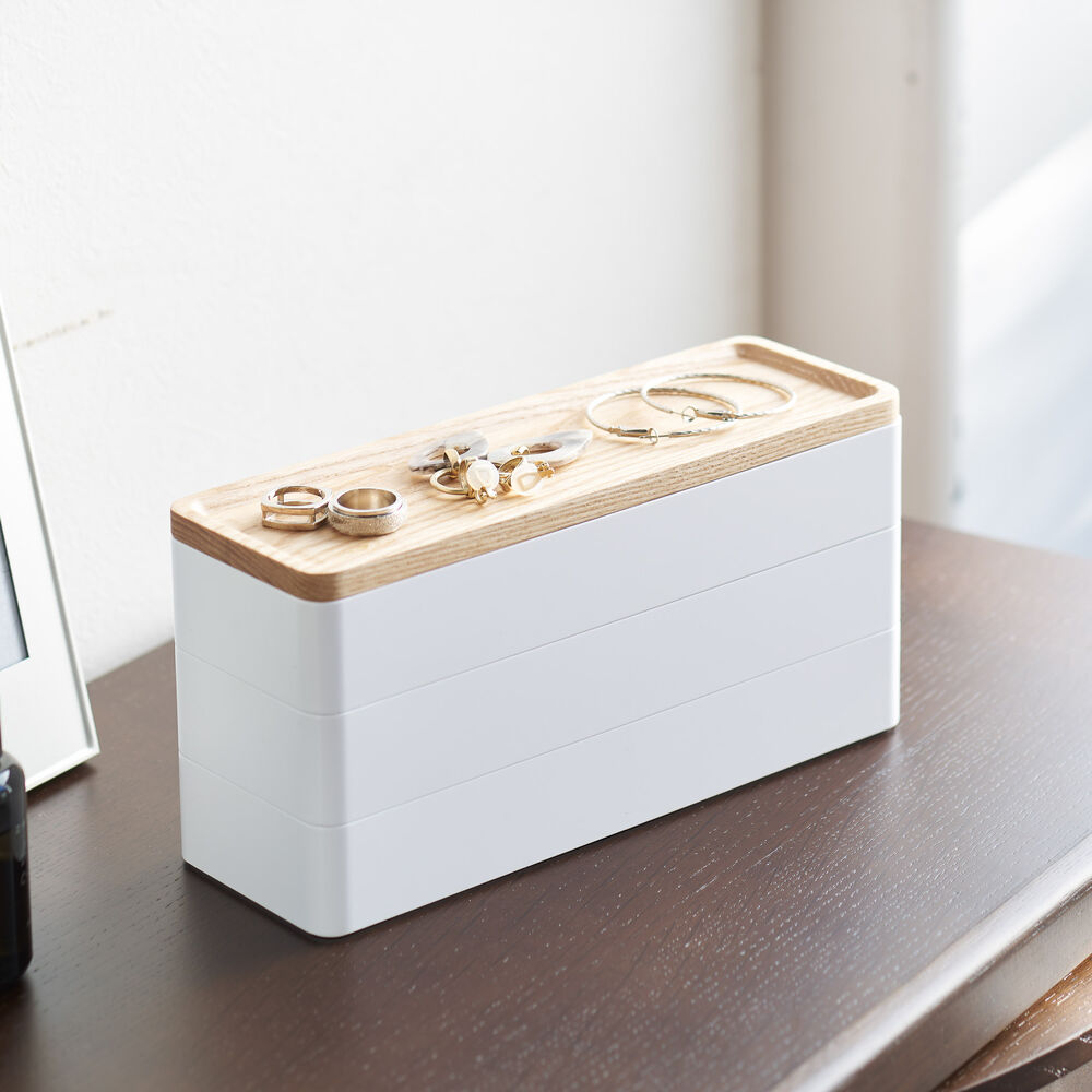 3-Tiered Slim Accessory Box : Stackable Design